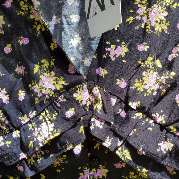 ZARA| FLORAL PRINTED CROP TOP - Picture 10 of 13